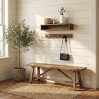Wall-Mounted Floating Shelf & Coat Rack Set