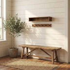 Wall-Mounted Floating Shelf & Coat Rack Set